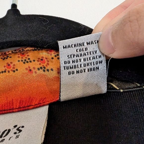 Chicos Travelers Button Up Long Sleeve Colorful inside collared acetate size 3 - Picture 7 of 15